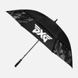 PXG black umbrella with black camo design on the panels with a pxg logo on white background