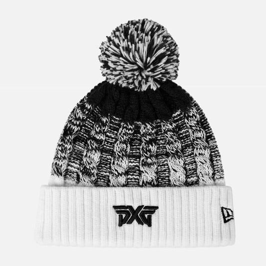 Ombre Knit Pom Beanie - White - PXG UK