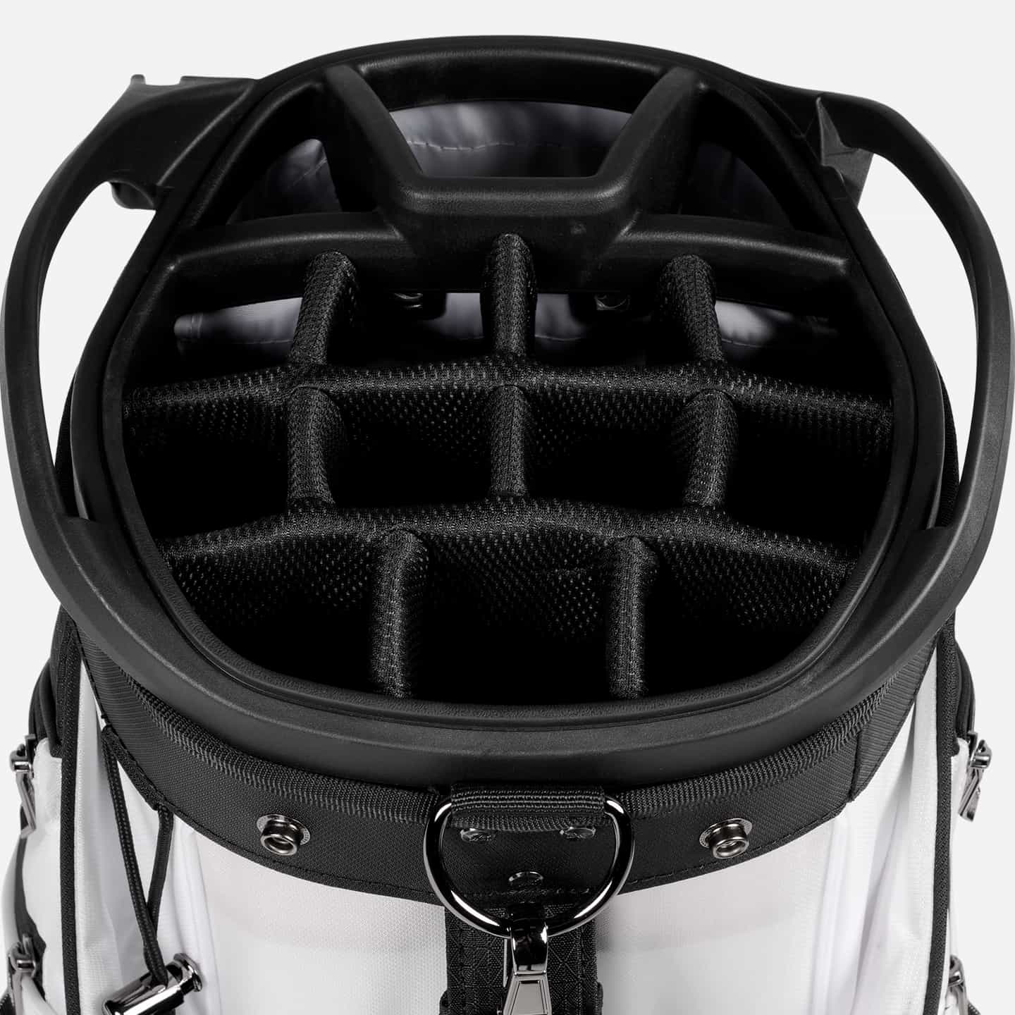 PXG white xtreme cart golf bag on a white background