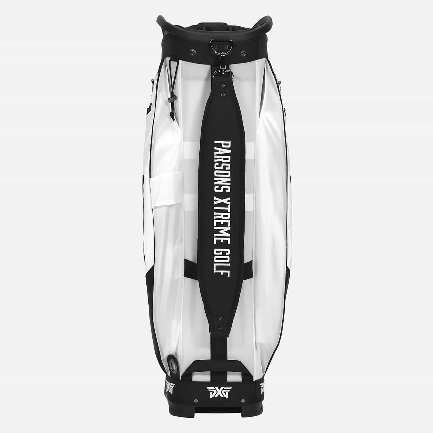 PXG white xtreme cart golf bag on a white background