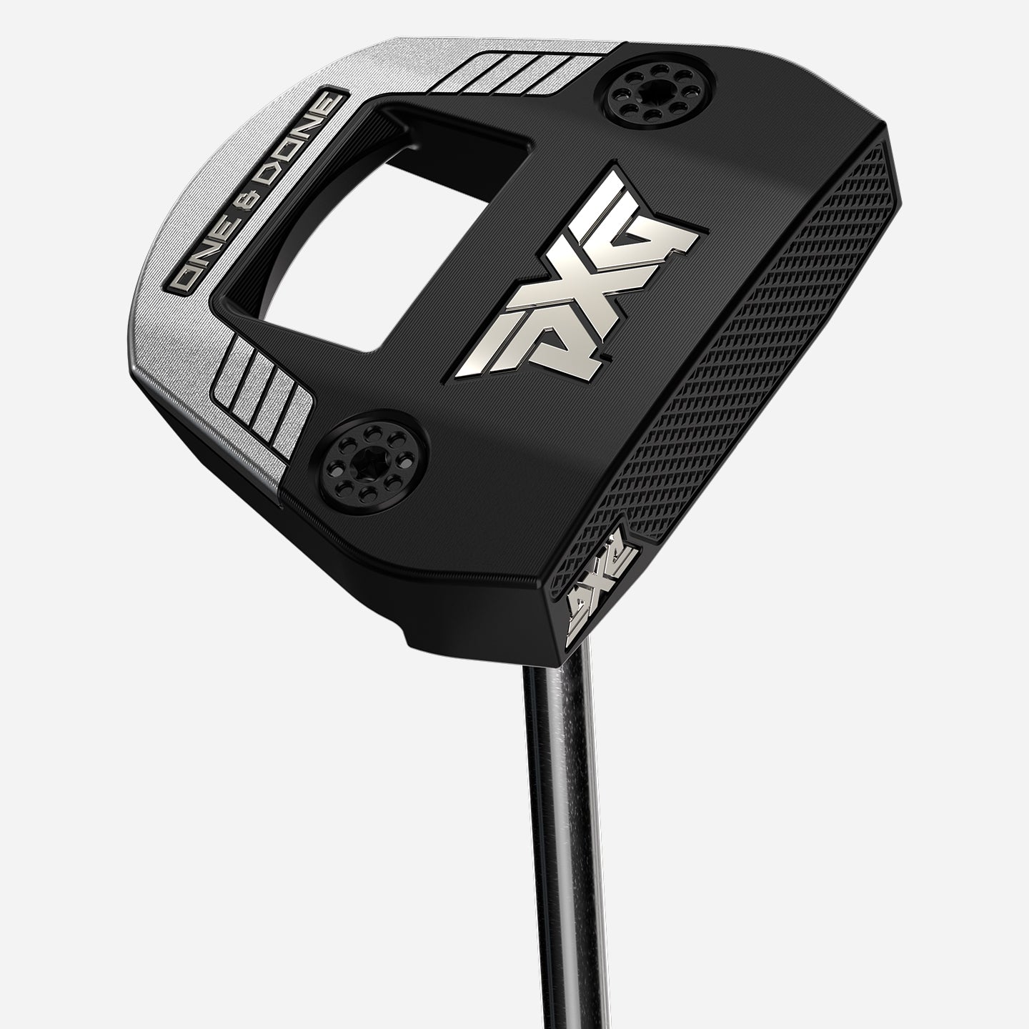 PXG One & Done ZT black putter head on a white background