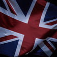 Close-up of a British flag with a dark background